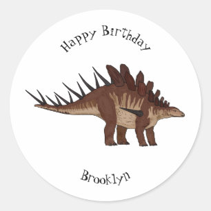 Kentrosaurus-Cartoon Runder Aufkleber