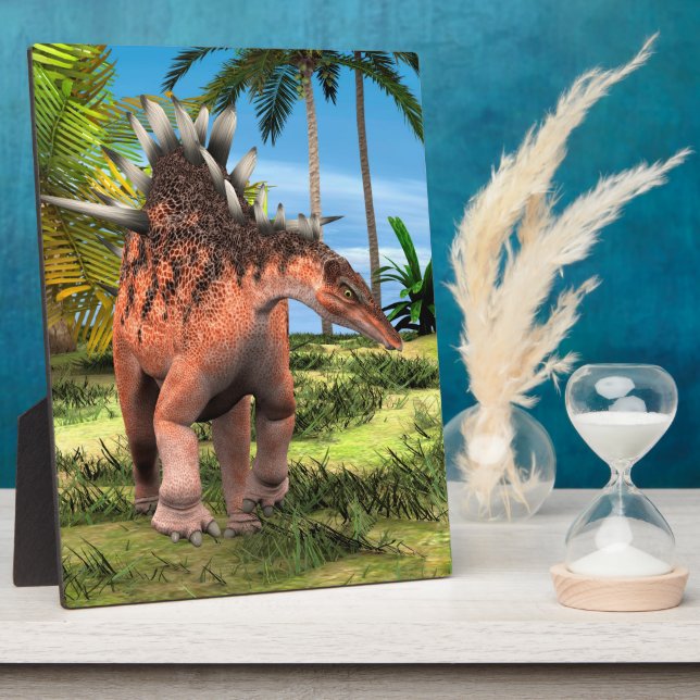 Kentrosaurus Dinosaur Dschungel Prähistorische Kun Fotoplatte (Seite)