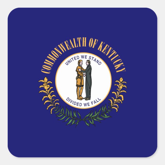 Kentuckee Flag Quadratischer Aufkleber (Vorderseite)