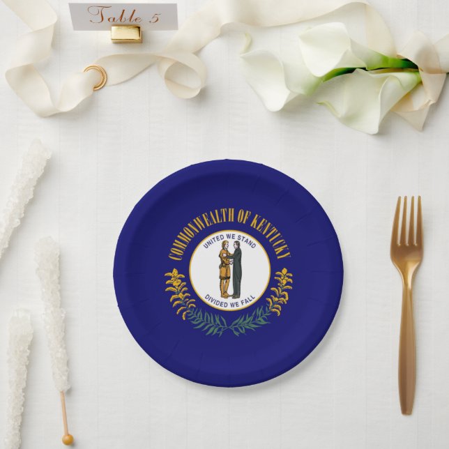 Kentuckian Flag, Flag of Kentucky Pappteller (Hochzeit)