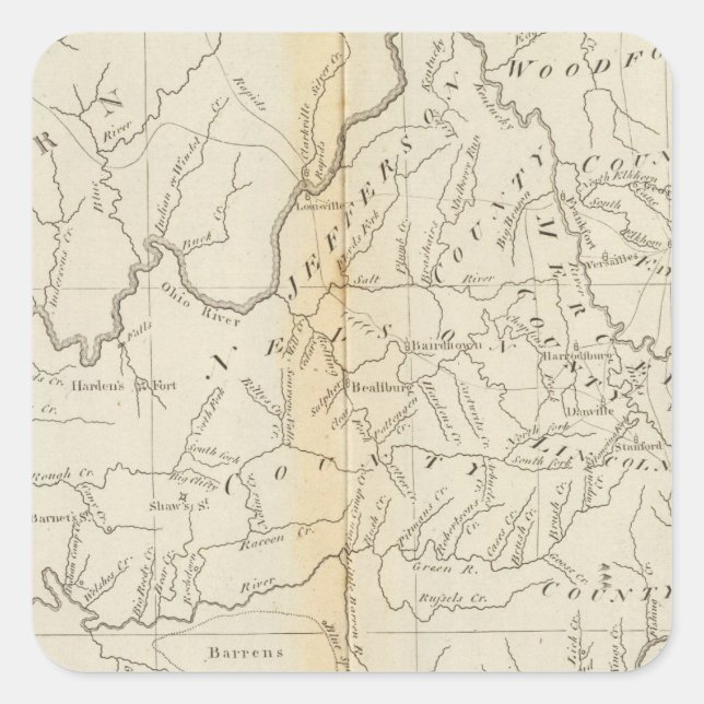 Kentucky 4 quadratischer aufkleber (Vorderseite)