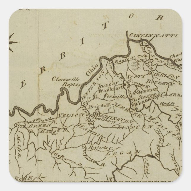 Kentucky 5 quadratischer aufkleber (Vorderseite)