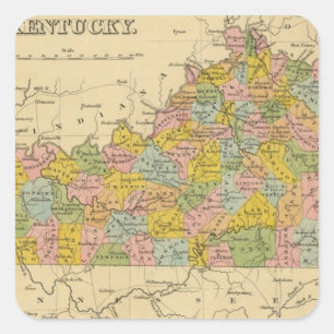 Kentucky 9 quadratischer aufkleber