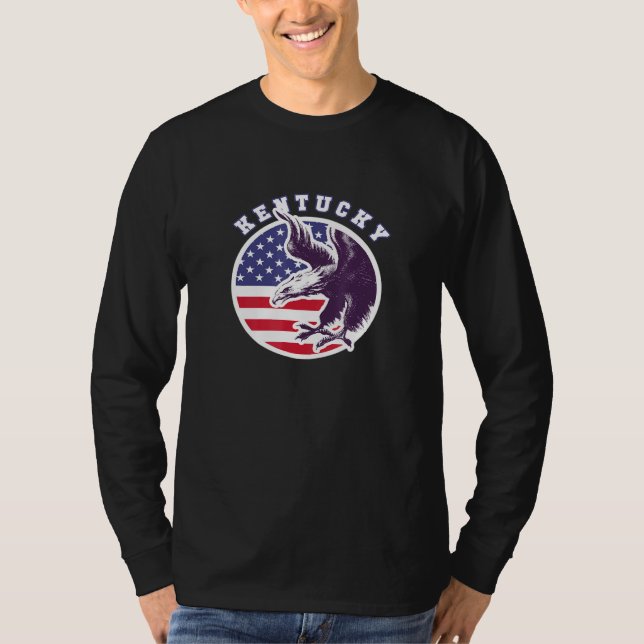 Kentucky American Patriot Veteran Eagle Pride Stat T-Shirt (Vorderseite)