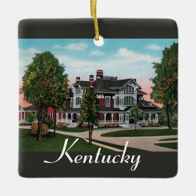Kentucky-Anwesen-Ornament Keramikornament (Vorderseite)