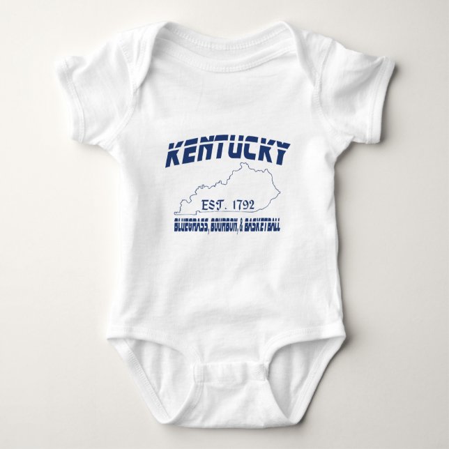 Kentucky Bluegrass Bourbon Basketball UScustomInk Baby Strampler (Vorderseite)