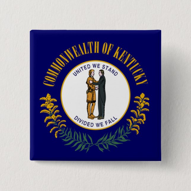 Kentucky: Bluegrass Commonwealth US-Staatsflagge Button (Vorderseite)