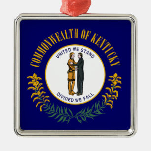 Kentucky: Bluegrass Commonwealth US-Staatsflagge Ornament Aus Metall