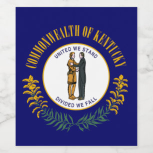 Kentucky: Bluegrass Commonwealth US-Staatsflagge Weinetikett