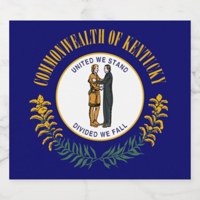 Kentucky: Bluegrass Commonwealth US State Flag (Einzelnes Label)
