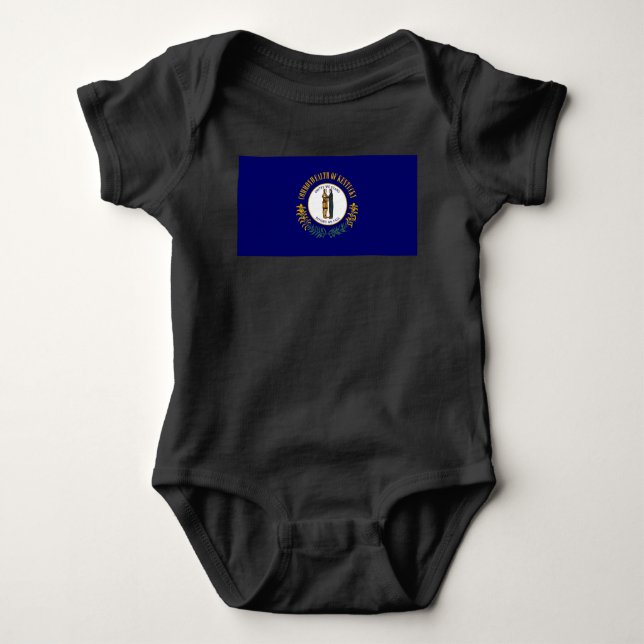 Kentucky: Bluegrass Commonwealth US State Flag Baby Strampler (Vorderseite)
