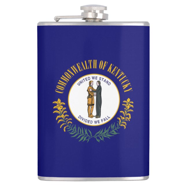 Kentucky: Bluegrass Commonwealth US State Flag Flachmann (Vorderseite)