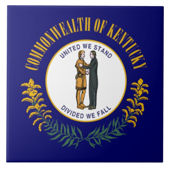 Kentucky: Bluegrass Commonwealth US State Flag Fliese (Vorderseite)