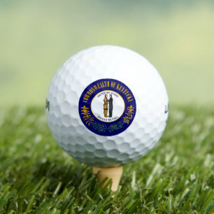 Kentucky: Bluegrass Commonwealth US State Flag Golfball