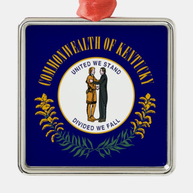 Kentucky: Bluegrass Commonwealth US State Flag Ornament Aus Metall (Vorne)