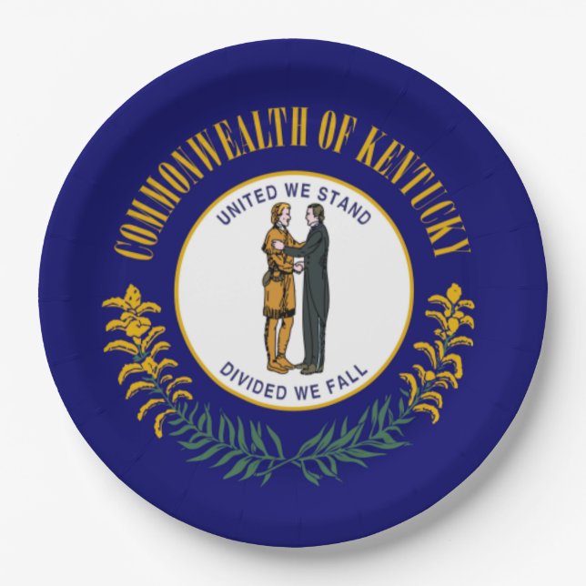 Kentucky: Bluegrass Commonwealth US State Flag Pappteller (Vorderseite)
