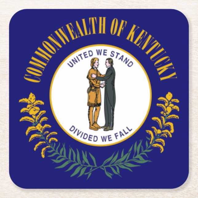 Kentucky: Bluegrass Commonwealth US State Flag Rechteckiger Pappuntersetzer (Vorderseite)