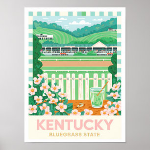 Kentucky Bluegrass Staat USA Summer Travel Poster