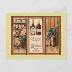 Kentucky Bourbon Uncle Sam Prohibition Postkarte