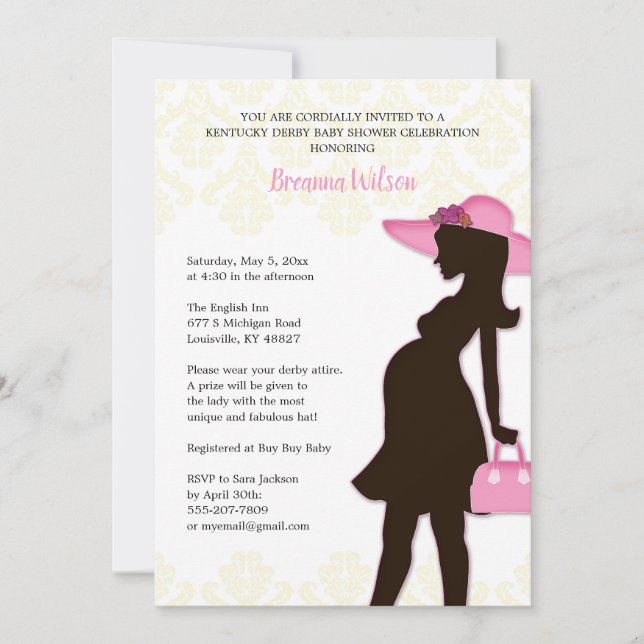 Kentucky Derby Baby Shower Einladung (Vorderseite)