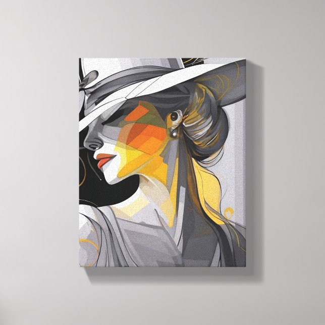 Kentucky Derby Hat Design Wrapped Canvas Wall Art Leinwanddruck (Vorderseite)