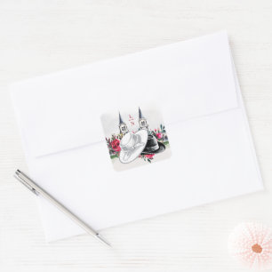 Kentucky Derby Hochzeit Brautparty Rosen Modern Quadratischer Aufkleber