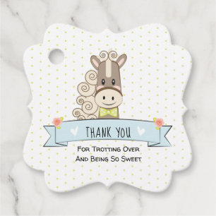 Kentucky Derby Horse Bowtie Baby Shower Fevor Tags Geschenkanhänger