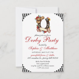Kentucky Derby Horse Racing Themed Elegant Invite Einladung