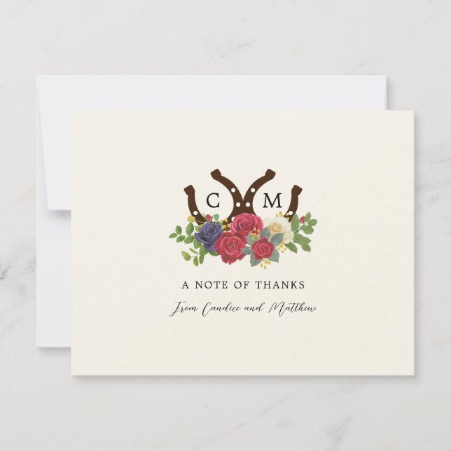 Kentucky Derby Inspiriert Hochzeit Dankeskarte (Vorderseite)