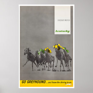 Kentucky Derby Kunst Pferderennen Druck Greyhound Poster