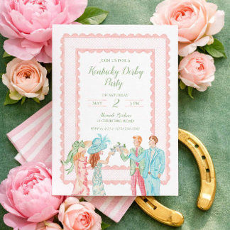 Kentucky Derby Party-Einladung, Aquarell-Design Einladung