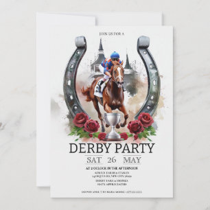 Kentucky Derby Party-Einladung Aquarell Pferde Einladung