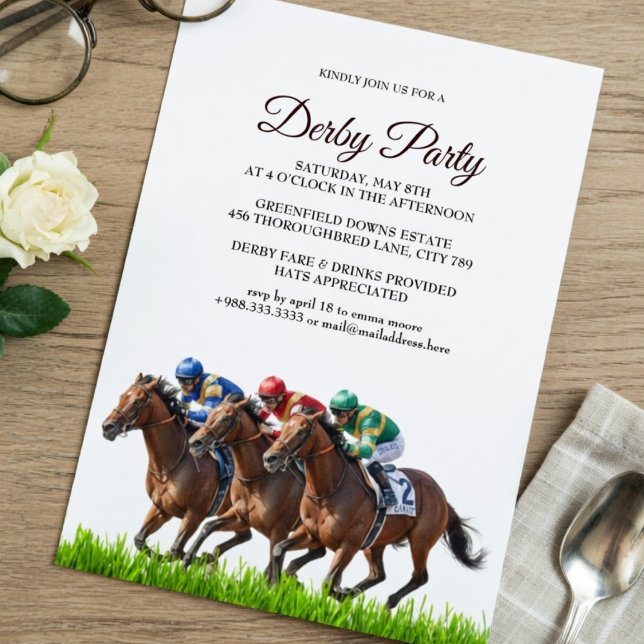 Kentucky Derby Party Einladung Elegantes Pferderen (Von Creator hochgeladen)