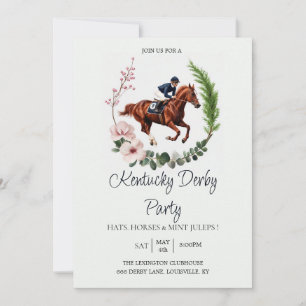 Kentucky Derby-Party-Einladung Florales Pferd Spri Einladung