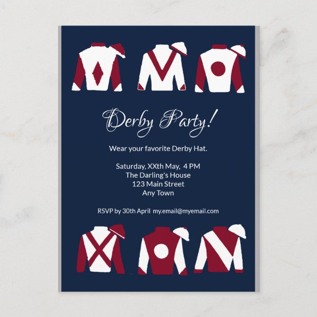 Kentucky Derby Party Einladung Postcard Postkarte (Vorderseite)