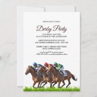 Kentucky Derby Party Invitation Elegant Horse Race Einladung