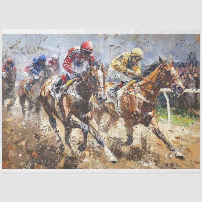Kentucky Derby Race Decoupage Seidenpapier (Vorderseite)