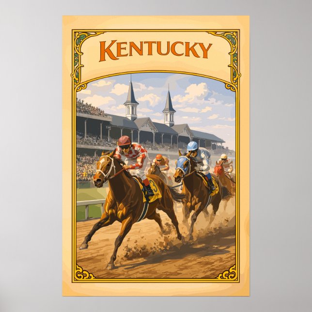 Kentucky Derby Vintage Reise Poster (Vorne)