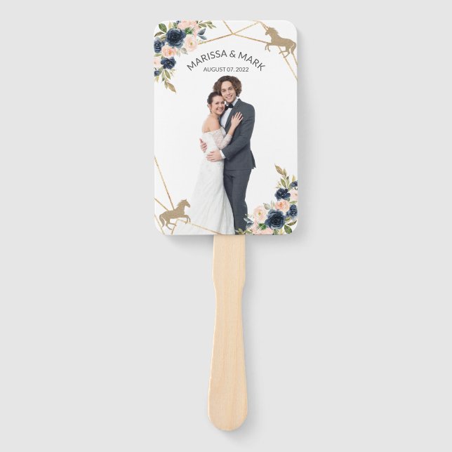 Kentucky Derby Wedding Program Fans mit Foto Fächer (Vorderseite)