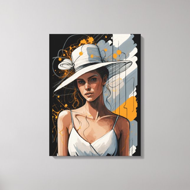 Kentucky Derby Womens Hat Leinwand Wall Art Prints (Vorderseite)