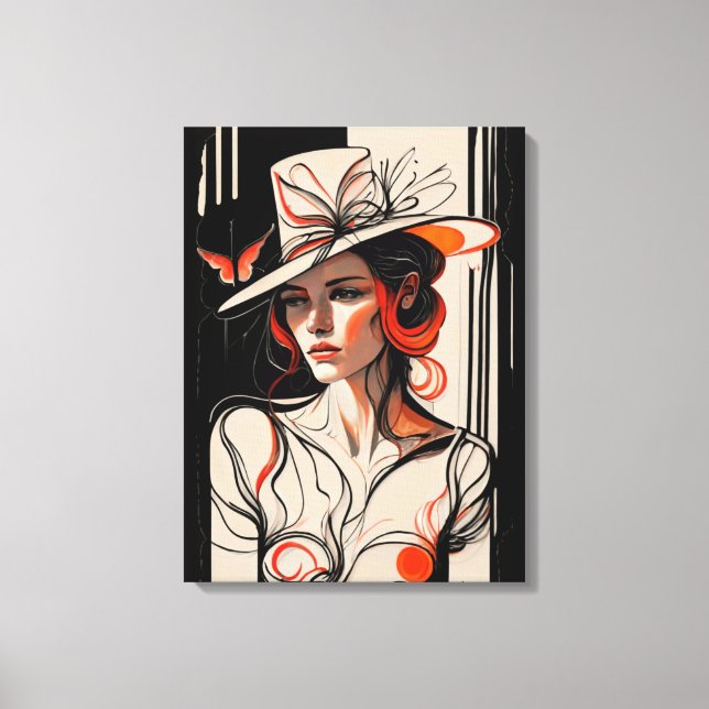 Kentucky Derby Womens Hat Leinwand Wall Art Prints (Vorderseite)