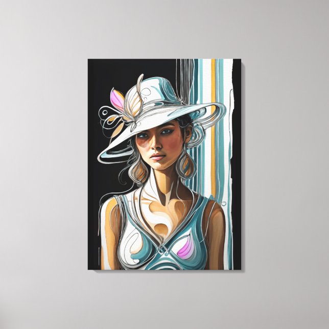 Kentucky Derby Womens Hat Leinwand Wall Art Prints (Vorderseite)