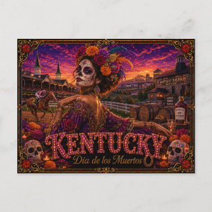 Kentucky Día de los Muertos Retro Postkarte