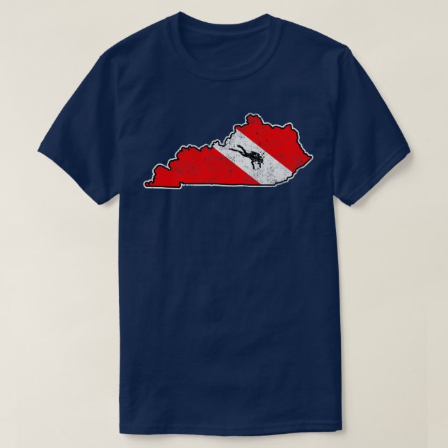 Kentucky Dive Flag Scuba Dive Staat Karte Tauchen  T-Shirt (Design vorne)