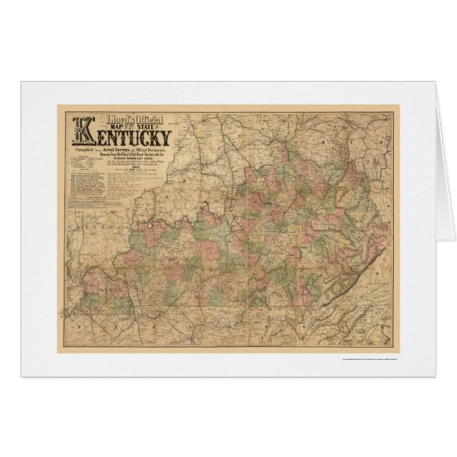 Kentucky-Eisenbahn-Karte 1863 (Vorderseite (Horizontal))