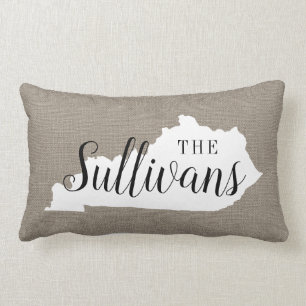 Kentucky Family Monogram Staat Throw Pillow Lendenkissen