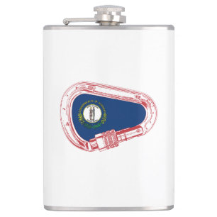 Kentucky Flag Klettersteig Carabiner Flachmann