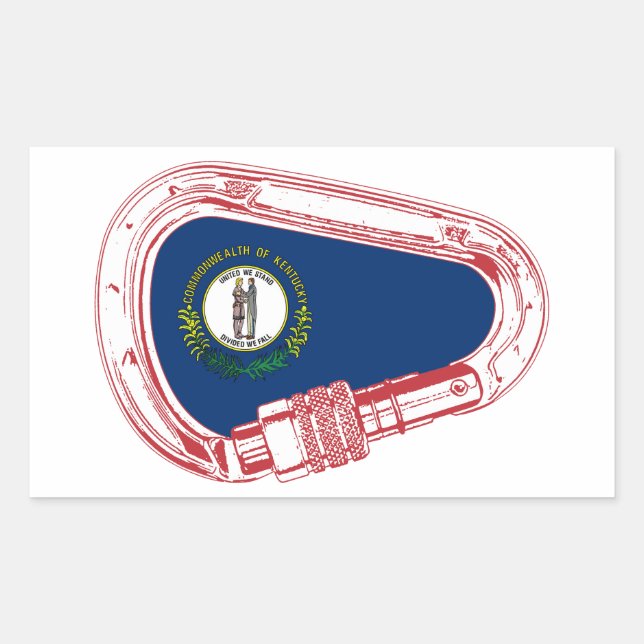 Kentucky Flag Klettersteig Carabiner Rechteckiger Aufkleber (Vorderseite)