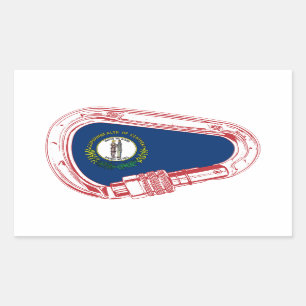 Kentucky Flag Klettersteig Carabiner Rechteckiger Aufkleber