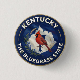 🐎 Kentucky-Flagge und Kardinal Roter Kardinal Blu Button